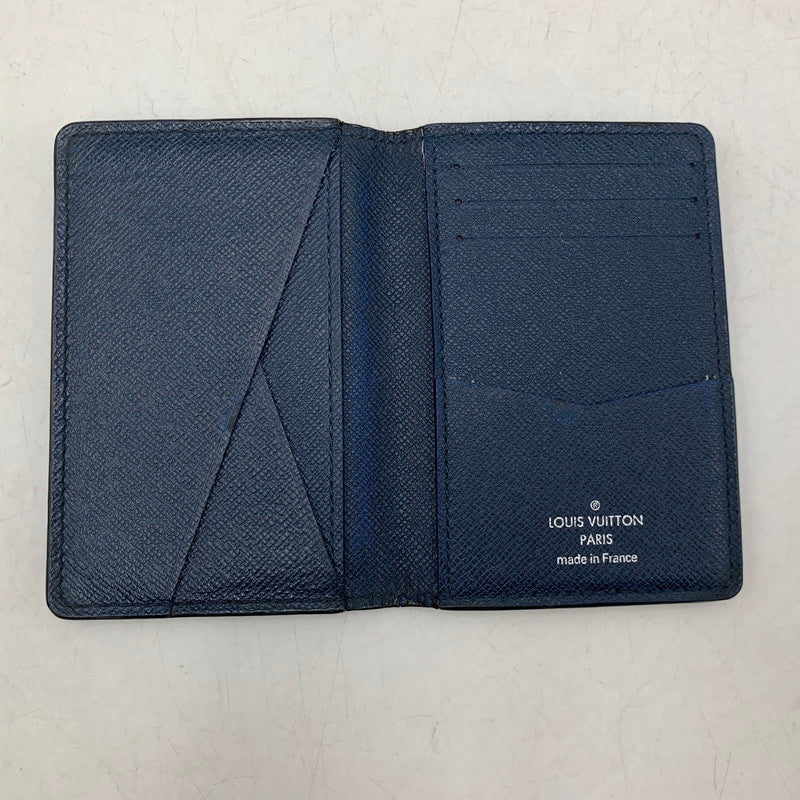【中古品】【メンズ/レディース】 LOUIS VUITTON ルイ・ヴィトン M30535 MI8106 タイガ オーガナイザー ドゥポッシュ カードケース 小物 179-260805-cs-09-izu カラー：ネイビー 万代Net店