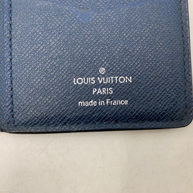 【中古品】【メンズ/レディース】 LOUIS VUITTON ルイ・ヴィトン M30535 MI8106 タイガ オーガナイザー ドゥポッシュ カードケース 小物 179-260805-cs-09-izu カラー：ネイビー 万代Net店