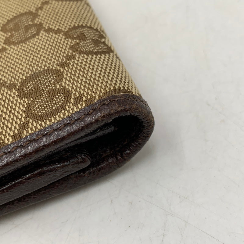 【中古品】【メンズ/レディース】 GUCCI グッチ 244946 GG CANVAS LONG WALLET ジージー キャンバス ロング　ウォレット 財布 長財布 181-260805-cs-08-izu カラー：ブラウン 万代Net店