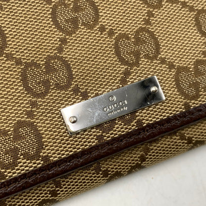 【中古品】【メンズ/レディース】 GUCCI グッチ 244946 GG CANVAS LONG WALLET ジージー キャンバス ロング　ウォレット 財布 長財布 181-260805-cs-08-izu カラー：ブラウン 万代Net店