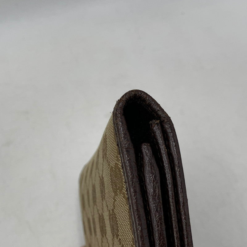 【中古品】【メンズ/レディース】 GUCCI グッチ 244946 GG CANVAS LONG WALLET ジージー キャンバス ロング　ウォレット 財布 長財布 181-260805-cs-08-izu カラー：ブラウン 万代Net店