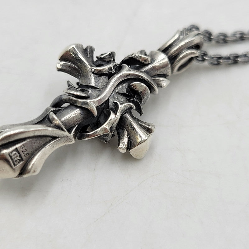 【中古品】【メンズ/レディース】 M'S COLLECTION エムズコレクション THORN CROSS PENDANT NECKLACE M XP-015 925 ソーン クロス ペンダント ネックレス M アクセサリー 192-260805-ay-16-izu カラー：シルバー 万代Net店