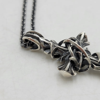 【中古品】【メンズ/レディース】 M'S COLLECTION エムズコレクション THORN CROSS PENDANT NECKLACE M XP-015 925 ソーン クロス ペンダント ネックレス M アクセサリー 192-260805-ay-16-izu カラー：シルバー 万代Net店