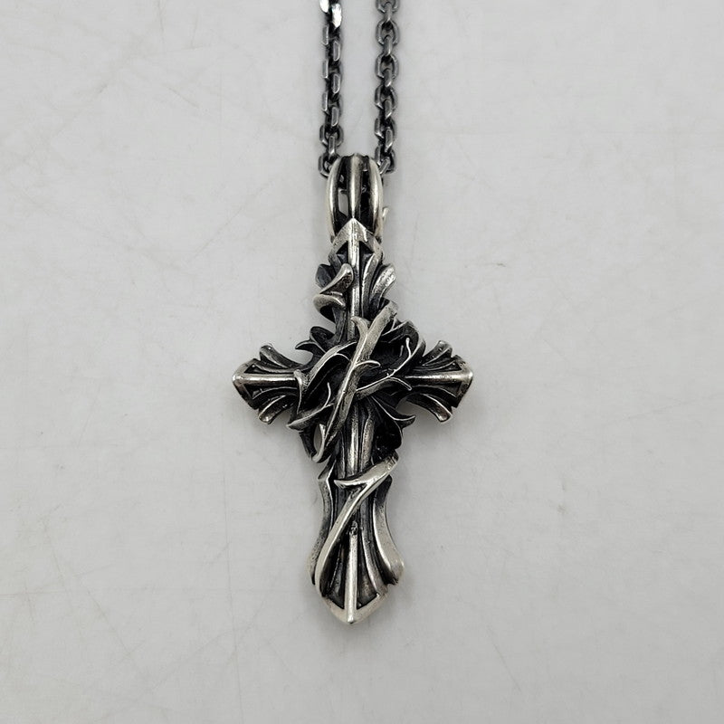 【中古品】【メンズ/レディース】 M'S COLLECTION エムズコレクション THORN CROSS PENDANT NECKLACE M XP-015 925 ソーン クロス ペンダント ネックレス M アクセサリー 192-260805-ay-16-izu カラー：シルバー 万代Net店
