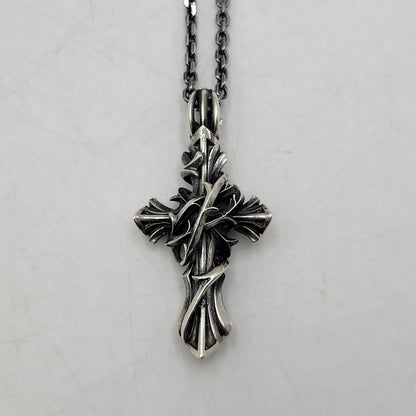 【中古品】【メンズ/レディース】 M'S COLLECTION エムズコレクション THORN CROSS PENDANT NECKLACE M XP-015 925 ソーン クロス ペンダント ネックレス M アクセサリー 192-260805-ay-16-izu カラー：シルバー 万代Net店