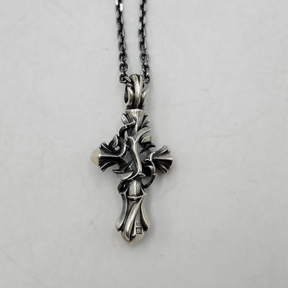 【中古品】【メンズ/レディース】 M'S COLLECTION エムズコレクション THORN CROSS PENDANT NECKLACE M XP-015 925 ソーン クロス ペンダント ネックレス M アクセサリー 192-260805-ay-16-izu カラー：シルバー 万代Net店