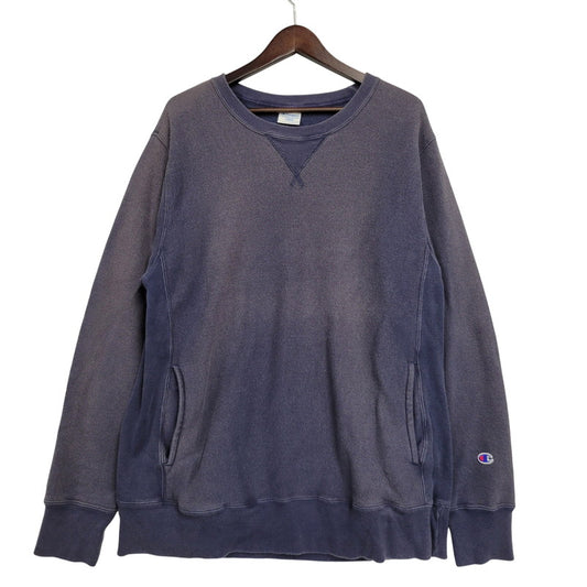 【現状渡し品】【メンズ】 CHAMPION チャンピオン × SHIPS シップス C8-N010 別注 HAND POCKET REVERSE WEAVE FADE SWEATSHIRT スウェットシャツ トップス 148-260812-kh-06-izu サイズ：L カラー：ネイビー 万代Net店