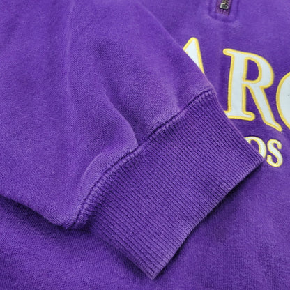 【現状渡し品】【メンズ】 XLARGE エクストララージ 101224012014 XL RECORDS HALF ZIP PULLOVER SWEAT レコーズ ハーフ ジップ プルオーバー スウェット トップス 142-260812-kh-07-izu サイズ：XL カラー：パープル 万代Net店