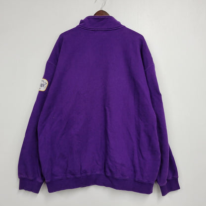 【現状渡し品】【メンズ】 XLARGE エクストララージ 101224012014 XL RECORDS HALF ZIP PULLOVER SWEAT レコーズ ハーフ ジップ プルオーバー スウェット トップス 142-260812-kh-07-izu サイズ：XL カラー：パープル 万代Net店