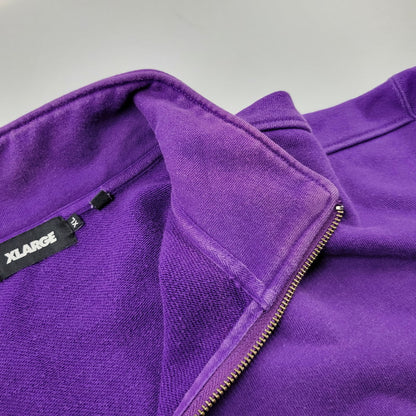 【現状渡し品】【メンズ】 XLARGE エクストララージ 101224012014 XL RECORDS HALF ZIP PULLOVER SWEAT レコーズ ハーフ ジップ プルオーバー スウェット トップス 142-260812-kh-07-izu サイズ：XL カラー：パープル 万代Net店