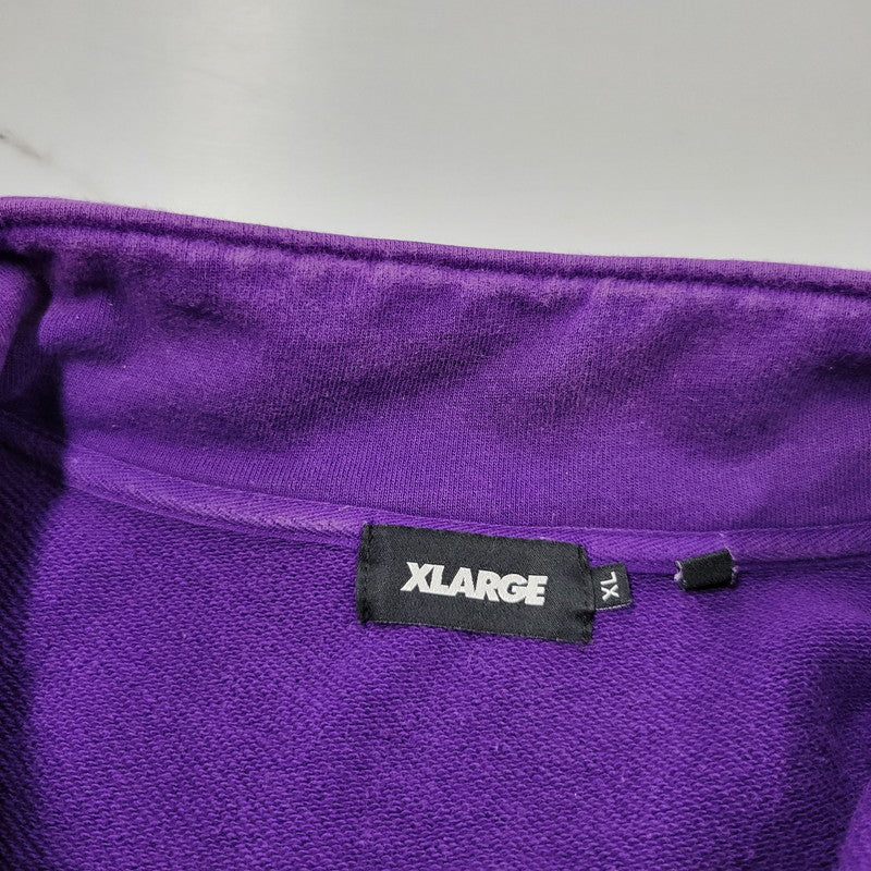 【現状渡し品】【メンズ】 XLARGE エクストララージ 101224012014 XL RECORDS HALF ZIP PULLOVER SWEAT レコーズ ハーフ ジップ プルオーバー スウェット トップス 142-260812-kh-07-izu サイズ：XL カラー：パープル 万代Net店