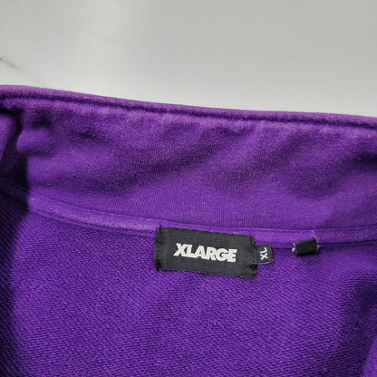 【現状渡し品】【メンズ】 XLARGE エクストララージ 101224012014 XL RECORDS HALF ZIP PULLOVER SWEAT レコーズ ハーフ ジップ プルオーバー スウェット トップス 142-260812-kh-07-izu サイズ：XL カラー：パープル 万代Net店