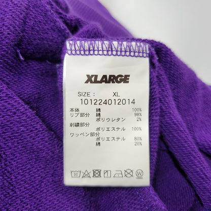 【現状渡し品】【メンズ】 XLARGE エクストララージ 101224012014 XL RECORDS HALF ZIP PULLOVER SWEAT レコーズ ハーフ ジップ プルオーバー スウェット トップス 142-260812-kh-07-izu サイズ：XL カラー：パープル 万代Net店