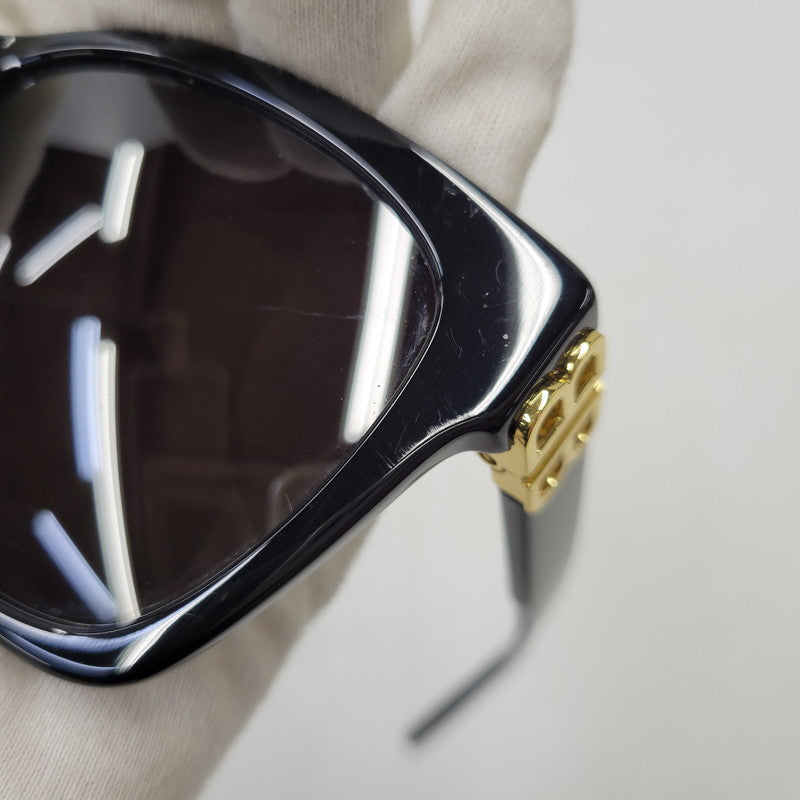 【中古品】【メンズ/レディース】 BALENCIAGA バレンシアガ SQUARE SUNGLASSES BB0102SA スクエア サングラス 小物 服飾雑貨 183-260805-ay-15-izu サイズ：57口16-145 カラー：ブラック 万代Net店
