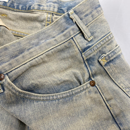 【中古品】【メンズ】 Lee リー RIDER WIDE SHORTS LM9831 ライダー ワイド ショーツ ショートパンツ 158-260814-as-03-izu サイズ：M カラー：ライトインディゴ 万代Net店
