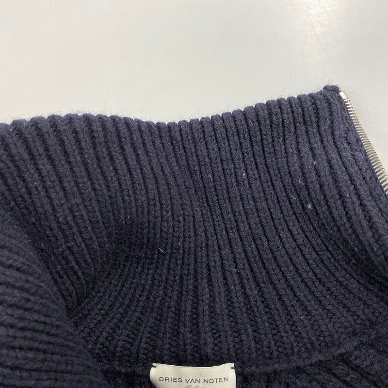 【中古品】【メンズ】 DRIS VAN NOTTEN ドリスヴァンノッテン 242-021232-9706-509 24AW MONTY 9706 M.K.SWEATER セーター 141-260805-yn-04-izu サイズ：M カラー：ネイビー 万代Net店