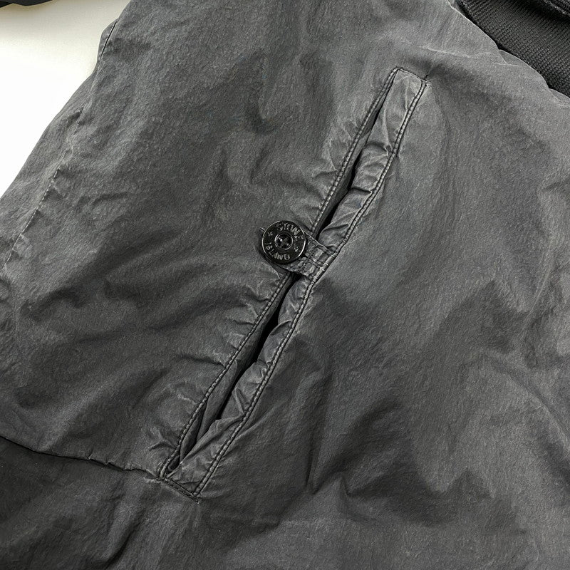 【現状渡し品】【メンズ】 STONE ISLAND ストーンアイランド 03AW COTTON NYLON BOMBER JACKET コットン ナイロン ボンバー ジャケット アウター 141-260805-yn-06-izu サイズ：XL カラー：ブラック 万代Net店
