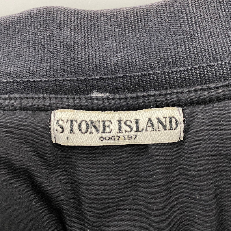 【現状渡し品】【メンズ】 STONE ISLAND ストーンアイランド 03AW COTTON NYLON BOMBER JACKET コットン ナイロン ボンバー ジャケット アウター 141-260805-yn-06-izu サイズ：XL カラー：ブラック 万代Net店