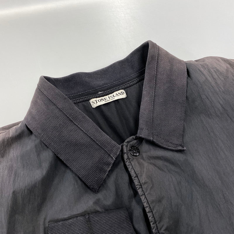 【現状渡し品】【メンズ】 STONE ISLAND ストーンアイランド 03AW COTTON NYLON BOMBER JACKET コットン ナイロン ボンバー ジャケット アウター 141-260805-yn-06-izu サイズ：XL カラー：ブラック 万代Net店