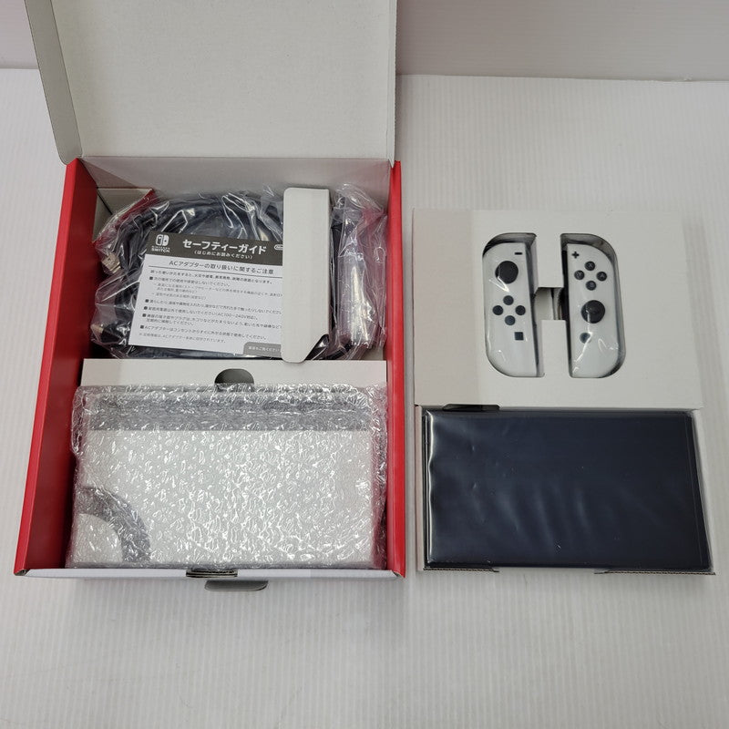 【中古美品】 【未使用】【ゲーム】Nintendo Switch (有機ELモデル) Joy-Con(L)/(R) ホワイト HEG-S-KAAAA(JPN) 任天堂 ニンテンドースイッチ 本体 034-260807-ay-01-izu 万代Net店