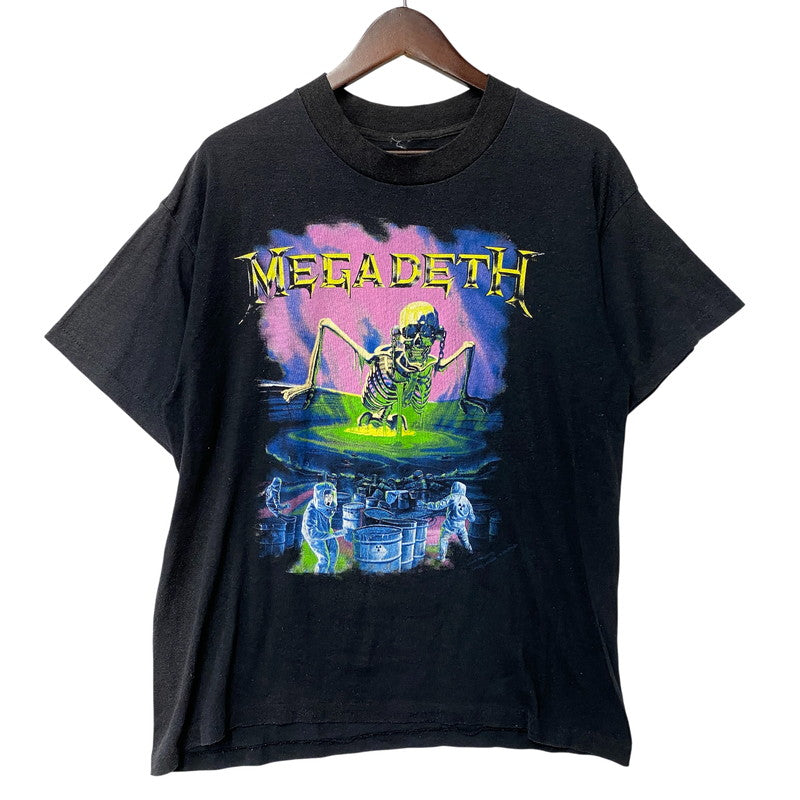 【現状渡し品】【メンズ】 MEGADETH メガデス 両シングル c1989 80S CONTAMINATED コンタミネイテッド SS TEE ショートスリーブ Tシャツ トップス 半袖 146-260807-ya-06-izu サイズ：下記参照 カラー：ブラック 万代Net店