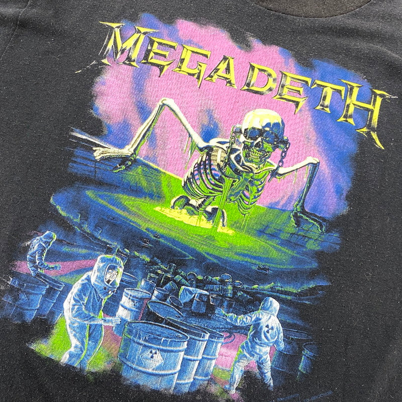 【現状渡し品】【メンズ】 MEGADETH メガデス 両シングル c1989 80S CONTAMINATED コンタミネイテッド SS TEE ショートスリーブ Tシャツ トップス 半袖 146-260807-ya-06-izu サイズ：下記参照 カラー：ブラック 万代Net店