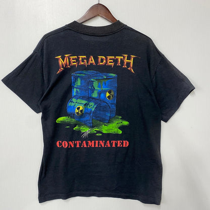 【現状渡し品】【メンズ】 MEGADETH メガデス 両シングル c1989 80S CONTAMINATED コンタミネイテッド SS TEE ショートスリーブ Tシャツ トップス 半袖 146-260807-ya-06-izu サイズ：下記参照 カラー：ブラック 万代Net店