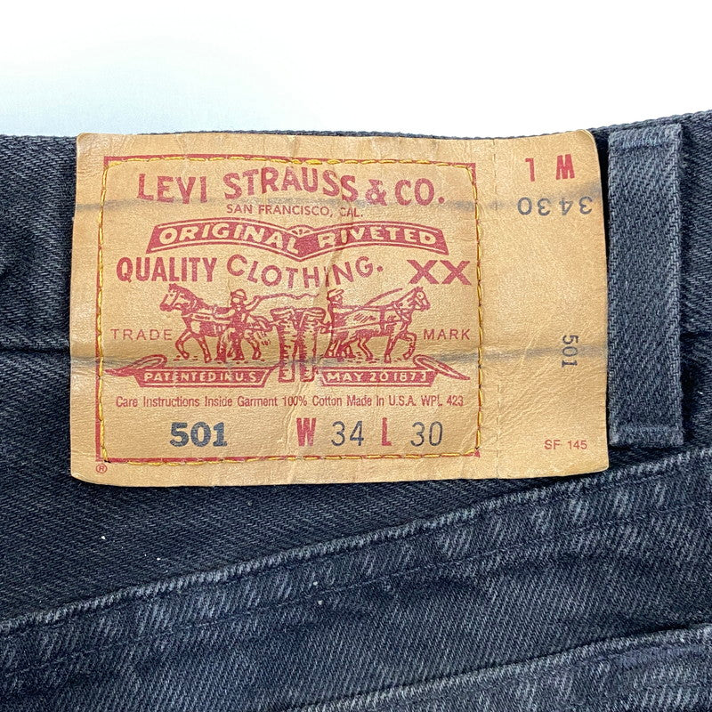 【現状渡し品】【メンズ】 LEVI'S リーバイス 501-0660 刻印532 USA製 1994年製 90S 後染め 501 BLACK DENIM PANTS ブラック デニム パンツ 157-260806-yn-12-izu サイズ：34×30 カラー：ブラック 万代Net店
