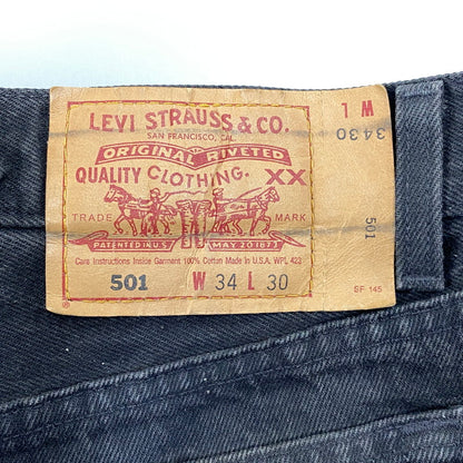 【現状渡し品】【メンズ】 LEVI'S リーバイス 501-0660 刻印532 USA製 1994年製 90S 後染め 501 BLACK DENIM PANTS ブラック デニム パンツ 157-260806-yn-12-izu サイズ：34×30 カラー：ブラック 万代Net店