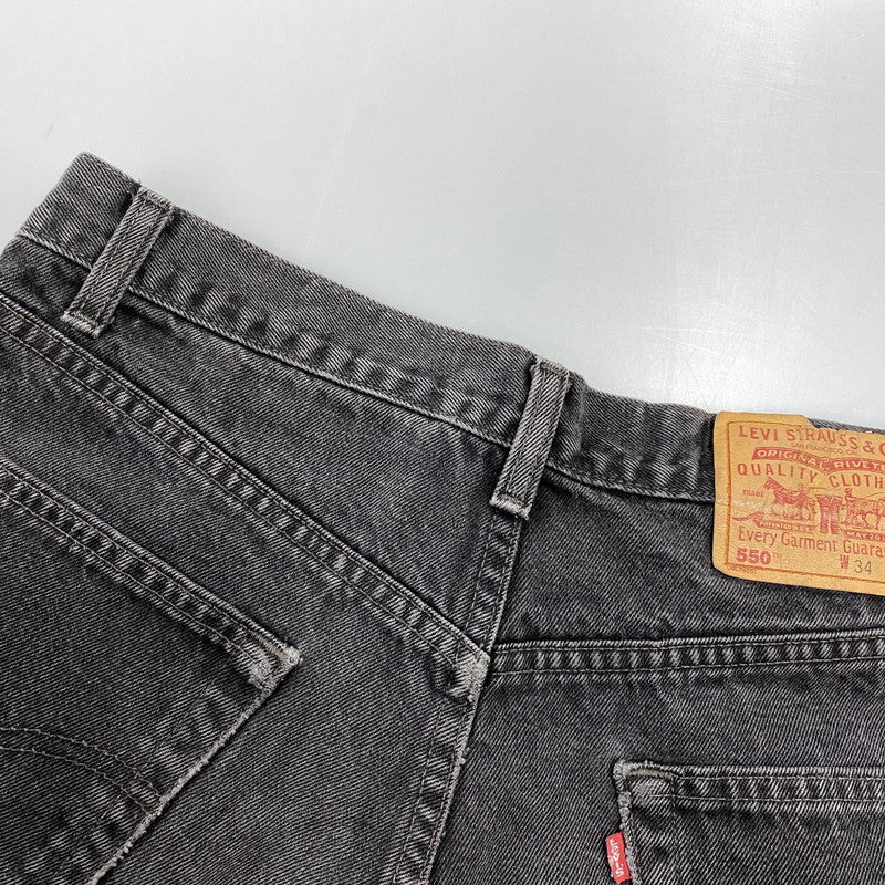 【現状渡し品】【メンズ】 Levi's リーバイス 550 RELAXED FIT BLACK DENIM PANTS 00550-0260 ブラックデニムパンツ ジーンズ 刻印217 後染め 157-260814-as-02-izu サイズ：34×32 カラー：ブラック 万代Net店