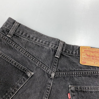 【現状渡し品】【メンズ】 Levi's リーバイス 550 RELAXED FIT BLACK DENIM PANTS 00550-0260 ブラックデニムパンツ ジーンズ 刻印217 後染め 157-260814-as-02-izu サイズ：34×32 カラー：ブラック 万代Net店