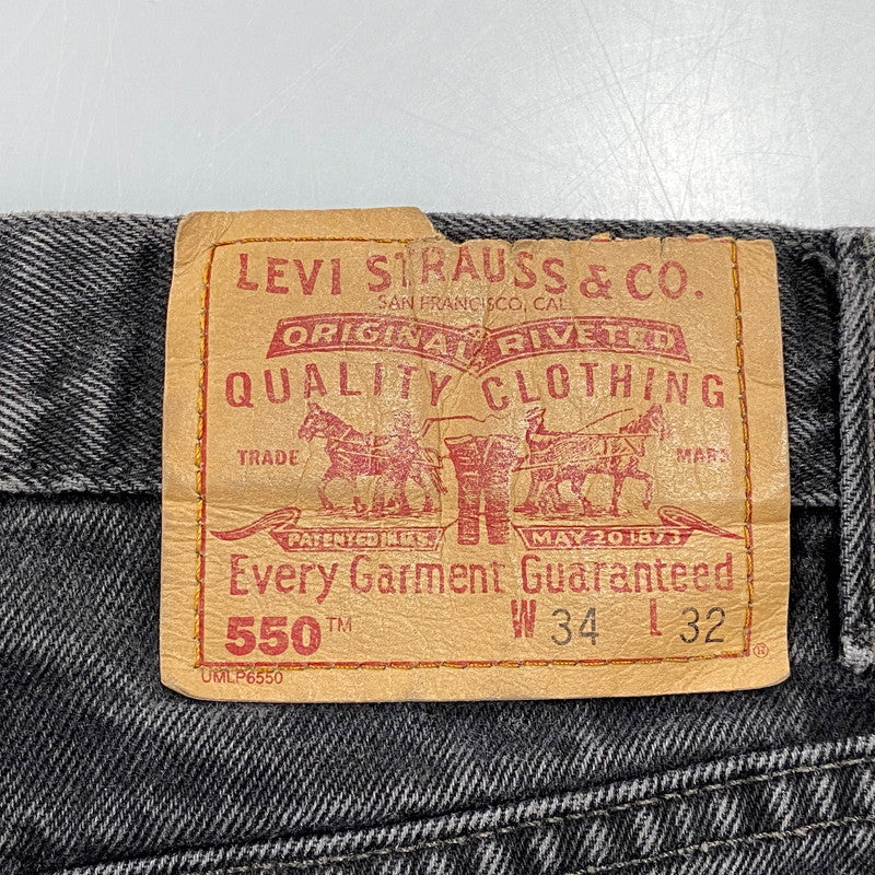 【現状渡し品】【メンズ】 Levi's リーバイス 550 RELAXED FIT BLACK DENIM PANTS 00550-0260 ブラックデニムパンツ ジーンズ 刻印217 後染め 157-260814-as-02-izu サイズ：34×32 カラー：ブラック 万代Net店