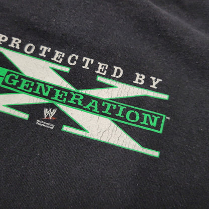 【中古品】【メンズ】 WWE ワールドレスリングエンターテインメント c2002 PROTECTED BY D-GENERATION SS TEE D-ジェネレーション ショートスリーブ Tシャツ トップス 146-260815-kh-03-izu サイズ：2XL カラー：ブラック 万代Net店