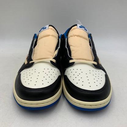 【中古美品】【メンズ】 NIKE ナイキ × TRAVIS SCOTT トラヴィス スコット × FRAGMENT DESIGN フラグメントデザイン AIR JORDAN 1 LOW OG SP DM7866-140 エアジョーダン1 スニーカー 靴 160-260806-as-26-izu サイズ：28cm カラー：SAIL/MILITARY BLUE-BLACK 万代Net店