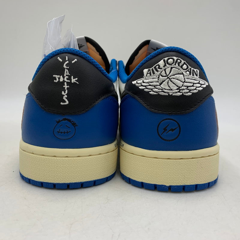 【中古美品】【メンズ】 NIKE ナイキ × TRAVIS SCOTT トラヴィス スコット × FRAGMENT DESIGN フラグメントデザイン AIR JORDAN 1 LOW OG SP DM7866-140 エアジョーダン1 スニーカー 靴 160-260806-as-26-izu サイズ：28cm カラー：SAIL/MILITARY BLUE-BLACK 万代Net店