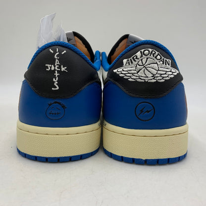 【中古美品】【メンズ】 NIKE ナイキ × TRAVIS SCOTT トラヴィス スコット × FRAGMENT DESIGN フラグメントデザイン AIR JORDAN 1 LOW OG SP DM7866-140 エアジョーダン1 スニーカー 靴 160-260806-as-26-izu サイズ：28cm カラー：SAIL/MILITARY BLUE-BLACK 万代Net店