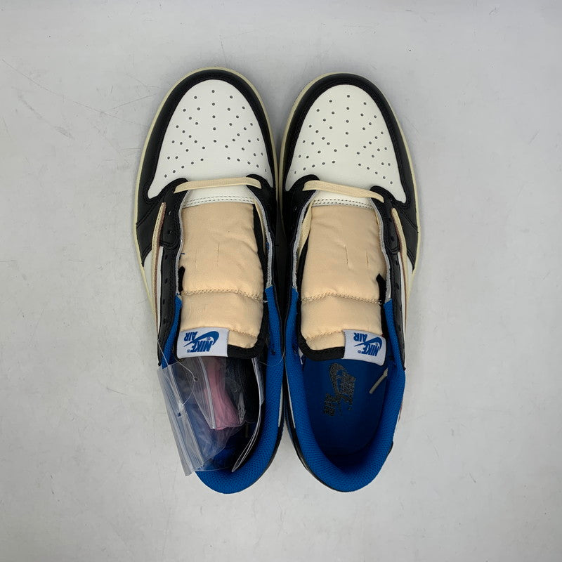 【中古美品】【メンズ】 NIKE ナイキ × TRAVIS SCOTT トラヴィス スコット × FRAGMENT DESIGN フラグメントデザイン AIR JORDAN 1 LOW OG SP DM7866-140 エアジョーダン1 スニーカー 靴 160-260806-as-26-izu サイズ：28cm カラー：SAIL/MILITARY BLUE-BLACK 万代Net店