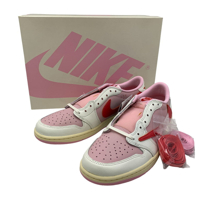 【中古美品】【メンズ】 NIKE ナイキ × TRAVIS SCOTT トラヴィス スコット AIR JORDAN 1 LOW OG SP IQ7604-101 エア ジョーダン 1 ロー OG SP スニーカー 靴 160-260806-as-25-izu サイズ：28.5cm カラー：SAIL/TROPICAL PINK-SHY PINK 万代Net店