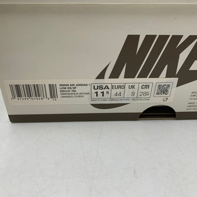【中古美品】【メンズ】 NIKE ナイキ × TRAVIS SCOTT トラヴィス スコット WMNS AIR JORDAN 1 LOW OG SP DZ4137-700 ウィメンズ エア ジョーダン 1 ロー スニーカー 靴 160-260806-as-23-izu サイズ：28.5cm カラー：CANARY/RACER BLUE-LIGHT SILVER 万代Net店