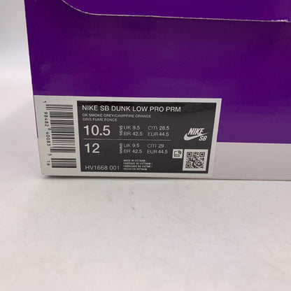 【中古美品】【メンズ】 NIKE SB ナイキエスビー DUNK LOW PRO PRM HV1668-001 ダンク ロー プロ プレミアム スニーカー 靴 160-260806-as-24-izu サイズ：28.5cm カラー：DK SMOKE GREY/CAMPFIRE ORANGE 万代Net店