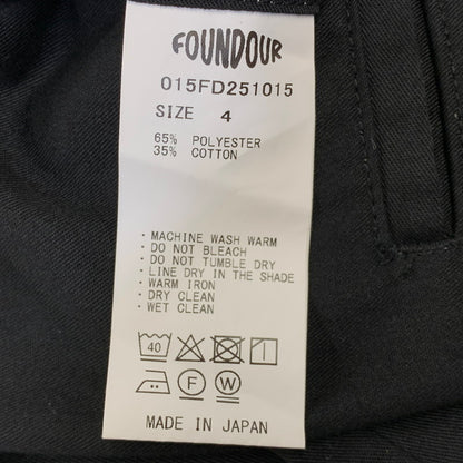 【中古品】【メンズ】 FOUNDOUR ファウンダ 015FD251015 25SS TWILL PANTS ツイル パンツ ボトムス ズボン 151-260814-cs-16-izu サイズ：4 カラー：ブラック 万代Net店