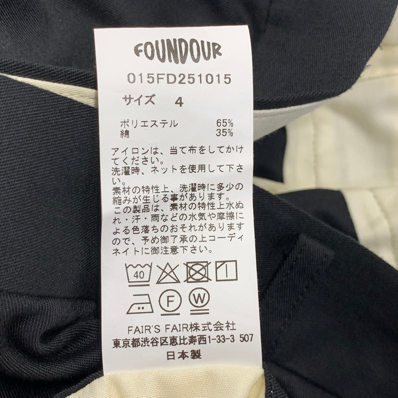 【中古品】【メンズ】 FOUNDOUR ファウンダ 015FD251015 25SS TWILL PANTS ツイル パンツ ボトムス ズボン 151-260814-cs-16-izu サイズ：4 カラー：ブラック 万代Net店