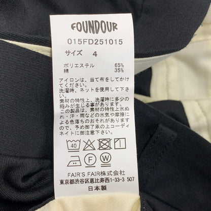 【中古品】【メンズ】 FOUNDOUR ファウンダ 015FD251015 25SS TWILL PANTS ツイル パンツ ボトムス ズボン 151-260814-cs-16-izu サイズ：4 カラー：ブラック 万代Net店