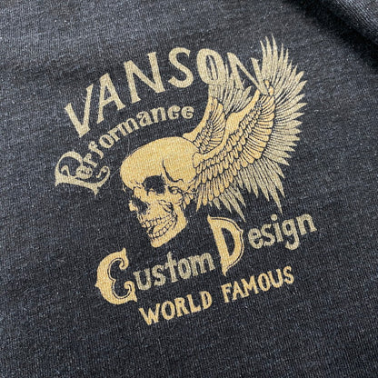 【中古品】【メンズ】 VANSON バンソン MADE IN CALIFORNIA SKULL WING PRINT LS TEE スカル ウィング プリント ロングスリーブ Tシャツ トップス 長袖 145-260812-cs-24-izu サイズ：L カラー：ブラック 万代Net店