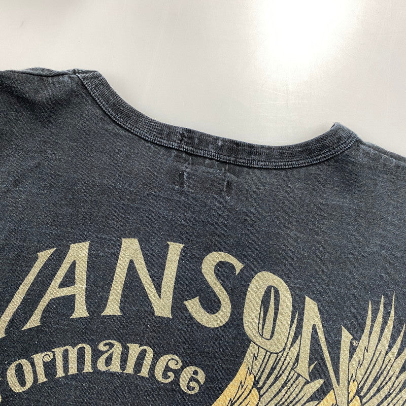【中古品】【メンズ】 VANSON バンソン MADE IN CALIFORNIA SKULL WING PRINT LS TEE スカル ウィング プリント ロングスリーブ Tシャツ トップス 長袖 145-260812-cs-24-izu サイズ：L カラー：ブラック 万代Net店