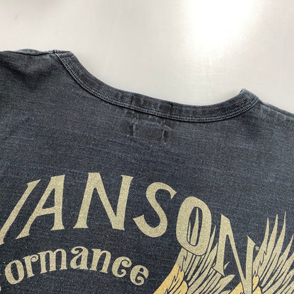 【中古品】【メンズ】 VANSON バンソン MADE IN CALIFORNIA SKULL WING PRINT LS TEE スカル ウィング プリント ロングスリーブ Tシャツ トップス 長袖 145-260812-cs-24-izu サイズ：L カラー：ブラック 万代Net店