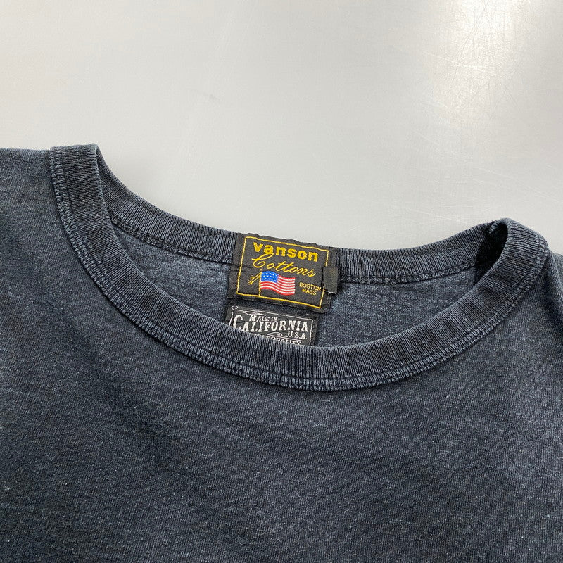 【中古品】【メンズ】 VANSON バンソン MADE IN CALIFORNIA SKULL WING PRINT LS TEE スカル ウィング プリント ロングスリーブ Tシャツ トップス 長袖 145-260812-cs-24-izu サイズ：L カラー：ブラック 万代Net店