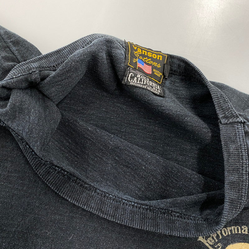 【中古品】【メンズ】 VANSON バンソン MADE IN CALIFORNIA SKULL WING PRINT LS TEE スカル ウィング プリント ロングスリーブ Tシャツ トップス 長袖 145-260812-cs-24-izu サイズ：L カラー：ブラック 万代Net店