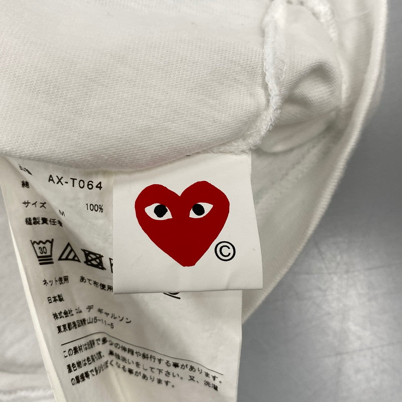 【中古品】【メンズ】 PLAY COMME des GARCONS プレイコムデギャルソン BLACK EMBLEM S/S TEE AX-T064 ショートスリーブ Tシャツ 半袖 140-260814-as-05-izu サイズ：M カラー：ホワイト 万代Net店