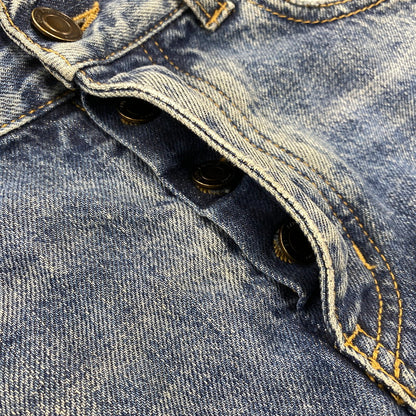 【中古品】【メンズ】 SAINT LAURENT サンローラン 551351 Y969T D18 SLIM LOW WAIST DAMAGE DENIM PANTS スリム ロウ ウエスト ダメージ デニム パンツ 152-260806-yn-13-izu サイズ：W30 カラー：インディゴ 万代Net店
